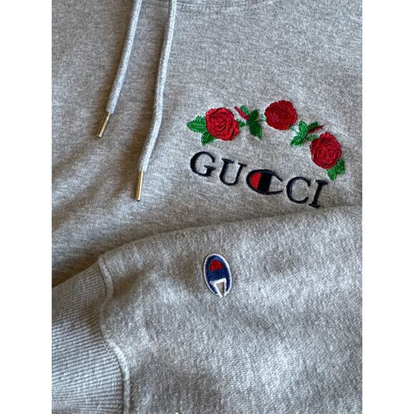 Ava Nirui Gucci x Champion Reverse Weave XL Heather Gray Hoodie - Picture 3 of 7
